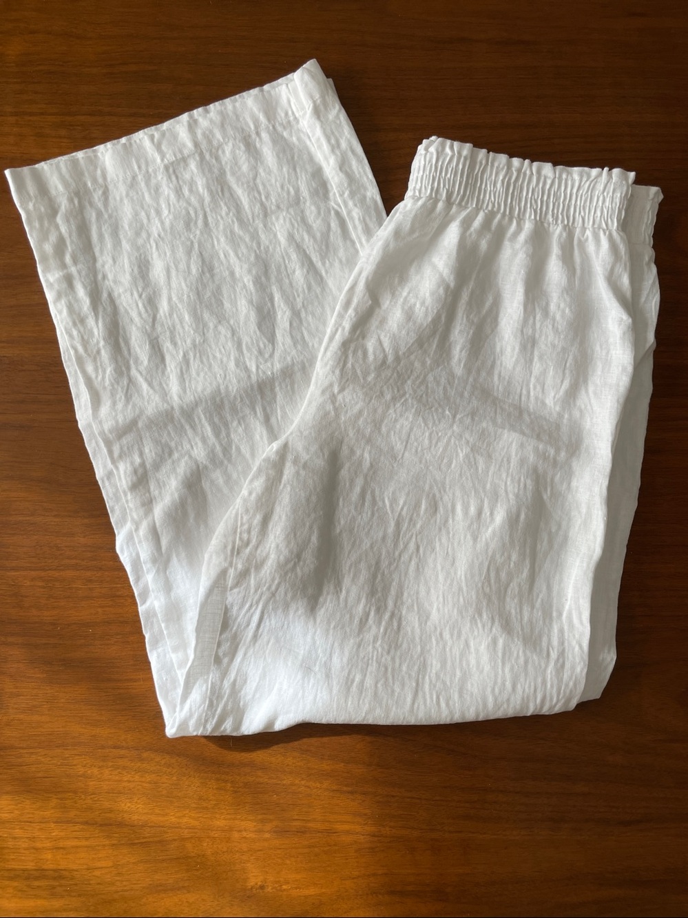 Saks Fifth Avenue White Wide-Leg Pants - Picture 2 of 5